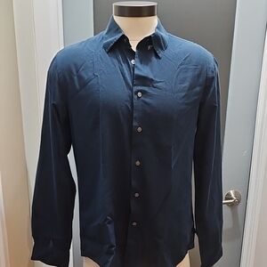 John Varvatos Deep Blue Casual Button Down Shirt